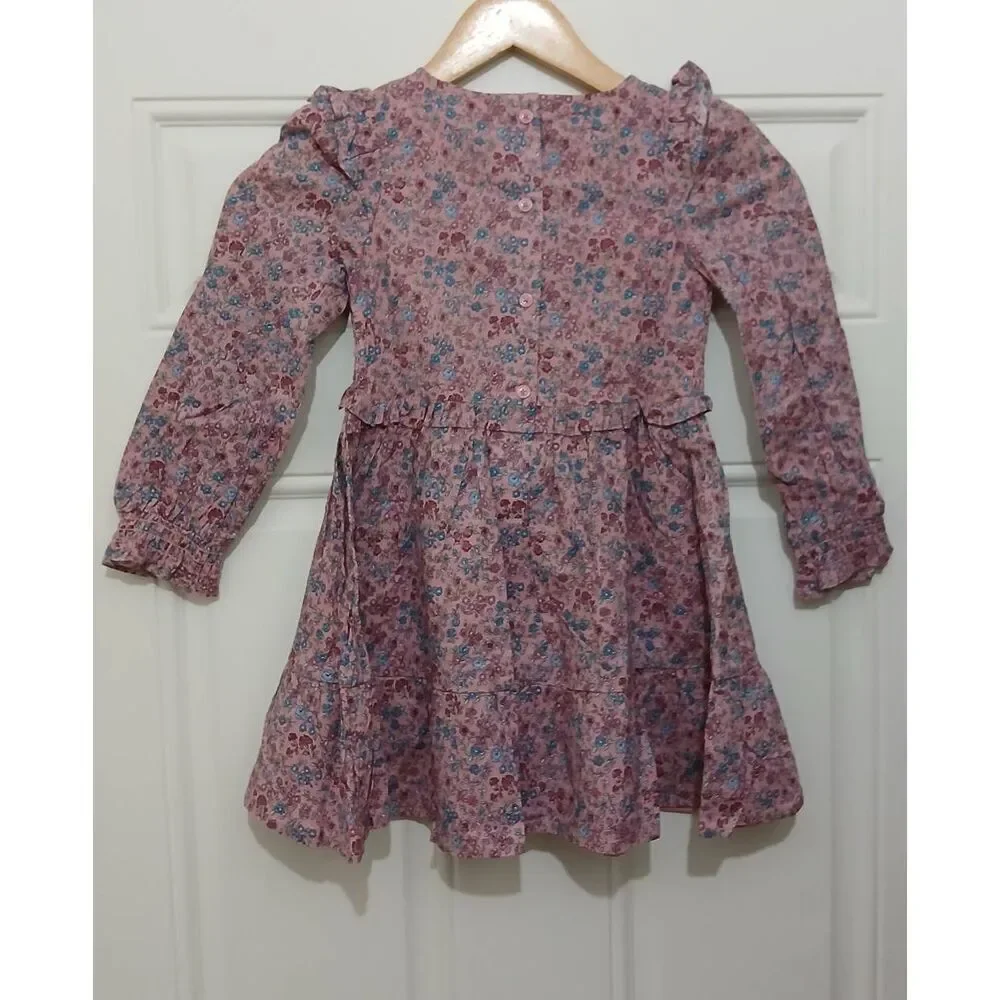 Janie and jack girls size 5ditsy floral peasant dress mauve purple floral